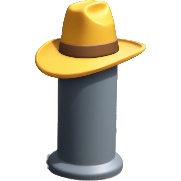 Bollard with cowboy hat emoji