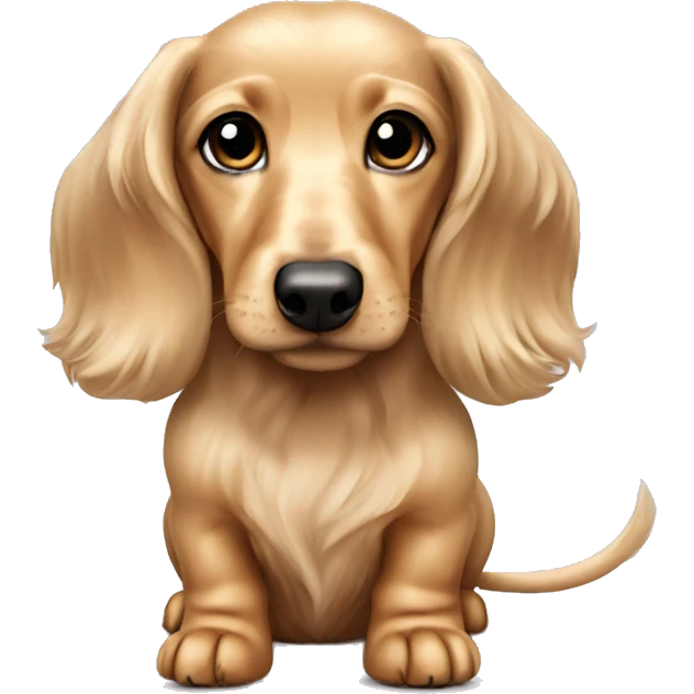 puppy cream  long hair dachshund emoji