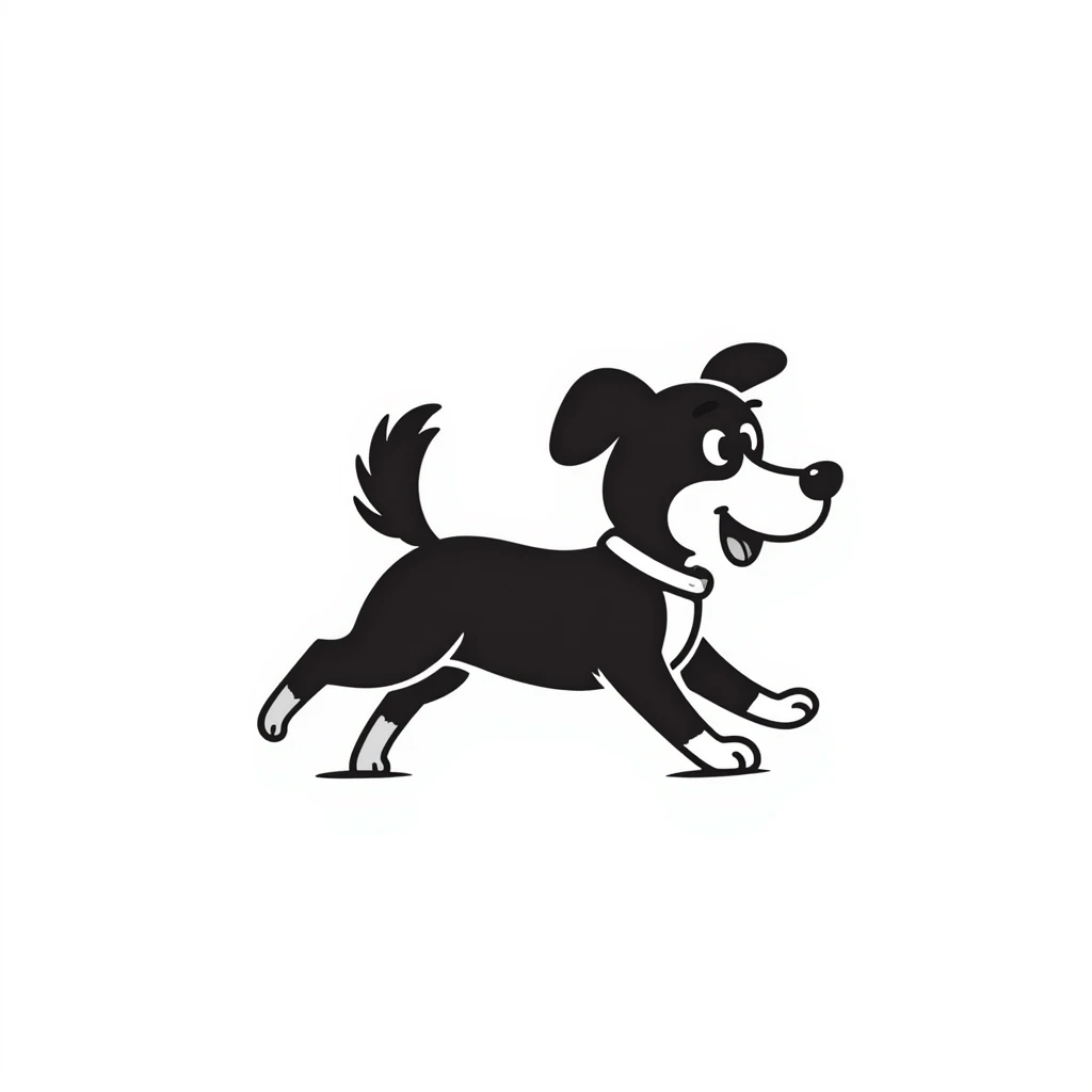 playful dog doodle, notion style emoji