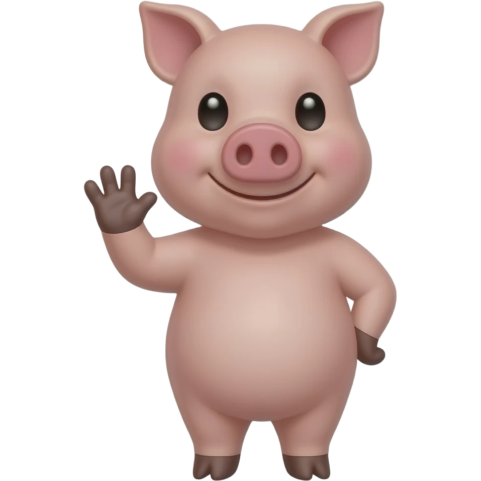 별론데 오케이 하고 있는 돼지 그려줘 여기서 손으로 o를 그리는 emoji