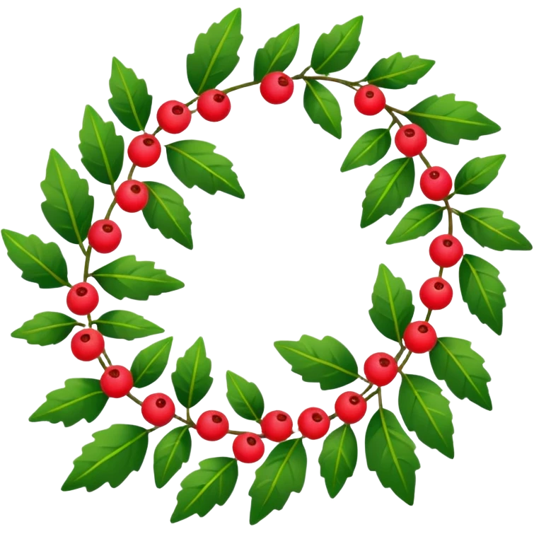 Holiday garland laying in a flat horizontal line emoji