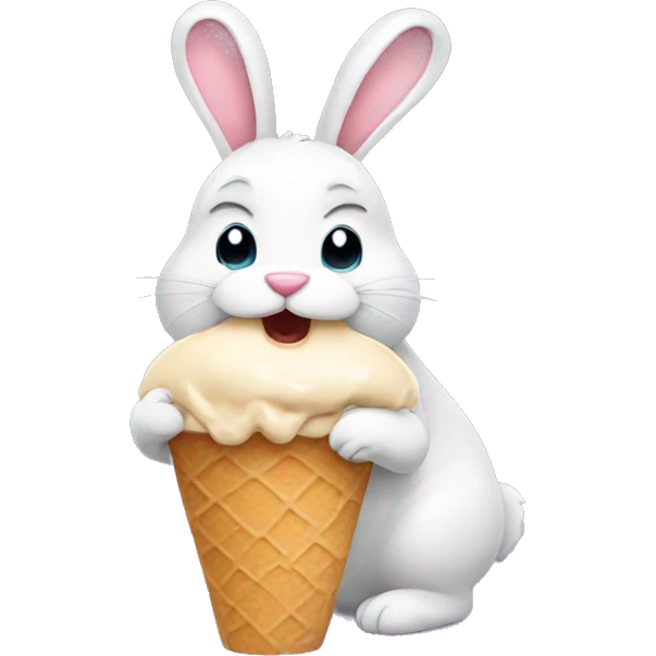 Bunny eating ice cream  emoji