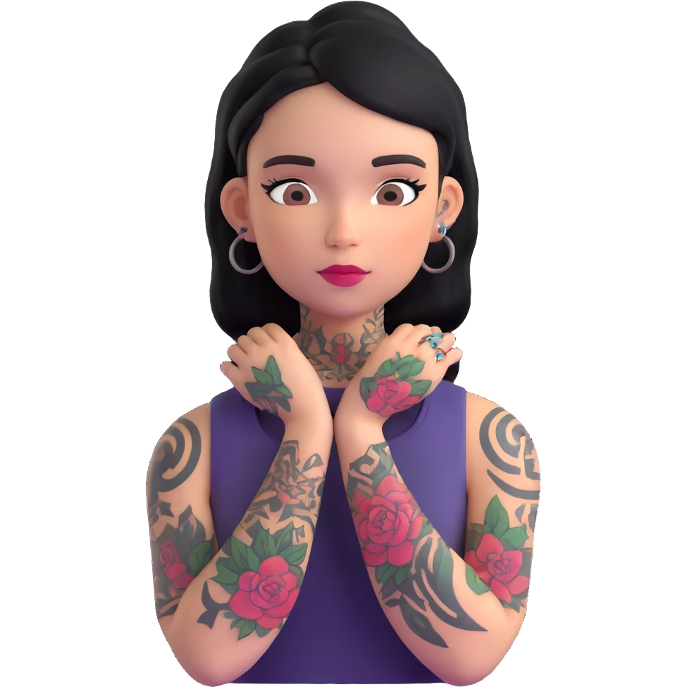 tattooed girl emoji