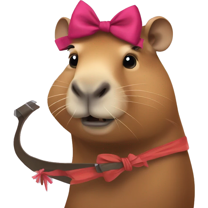 capybara with a bow emoji
