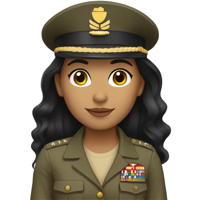 Hispanic marine corpslight skin girl with long black hair  emoji