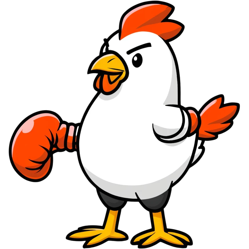 Boxing chicken emoji