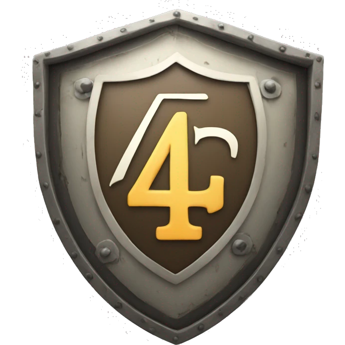 Shield whit a number 45 printed in the middle emoji