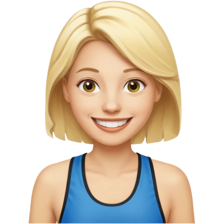 Blonde woman with running race bib emoji