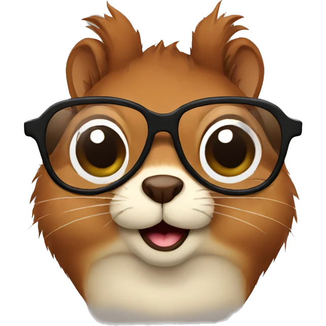 brown squirrel with glasses emoji
