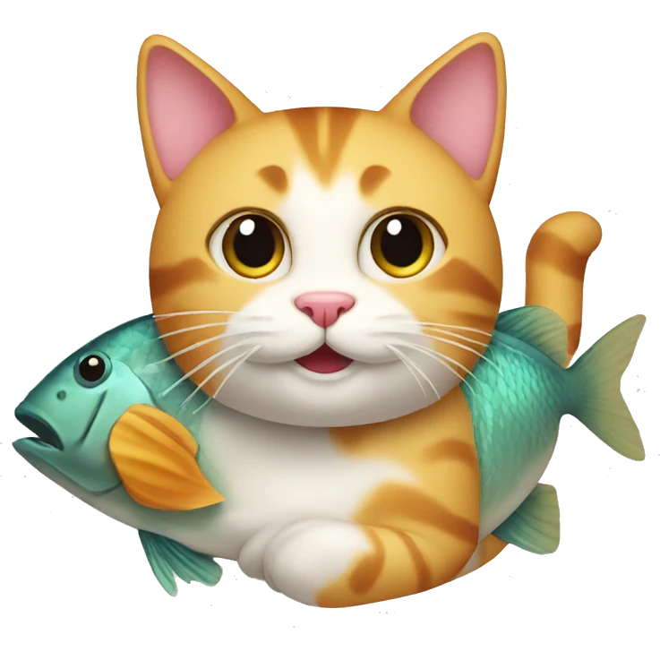 cat with fish emoji
