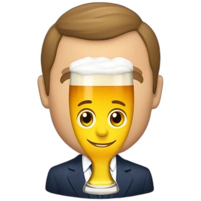 macron boit une bier emoji