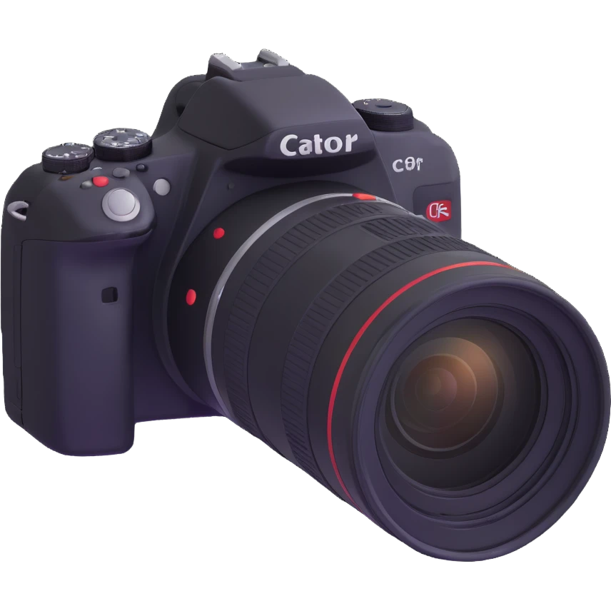 DSLR camera, angled view emoji