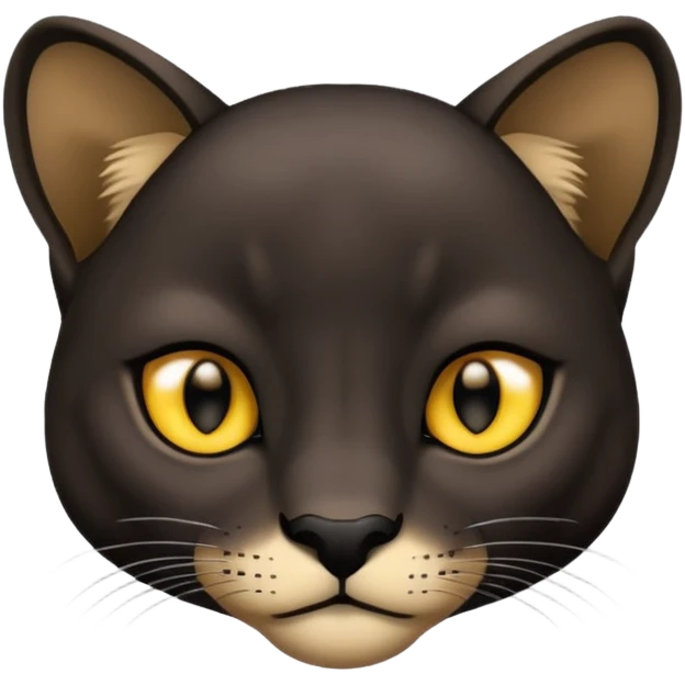 Cute small face black puma emoji