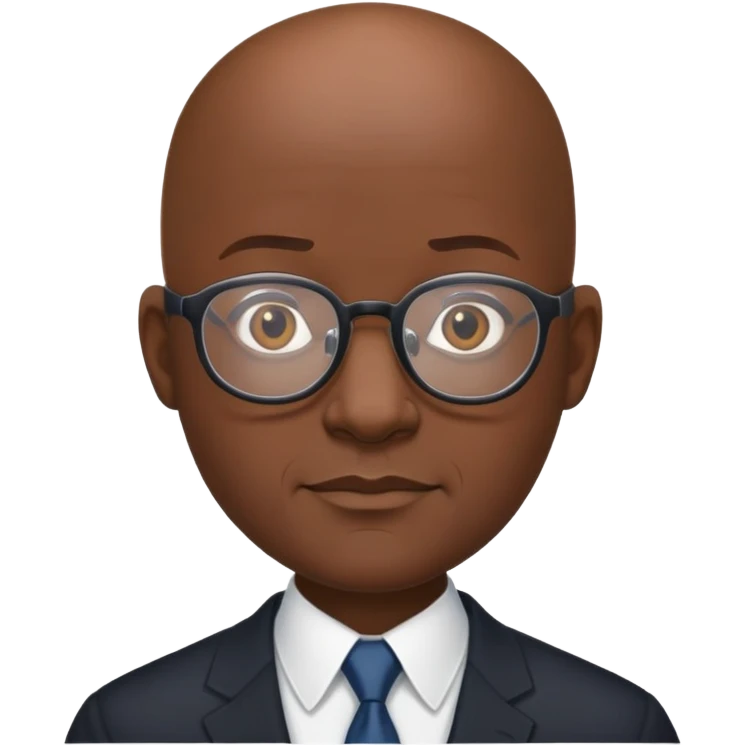 Bald black man with glasses president  emoji