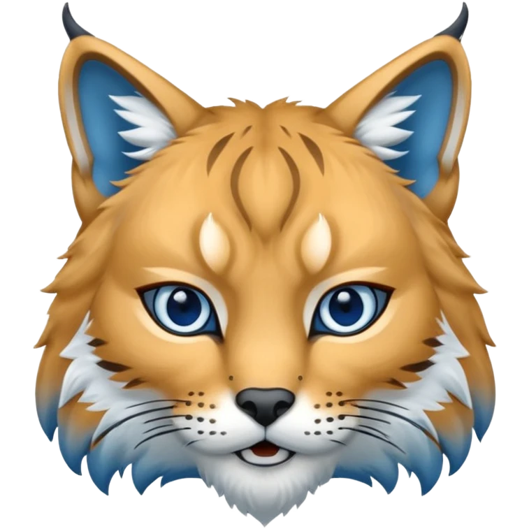 Tête de lynx : très féroce et bleu  emoji