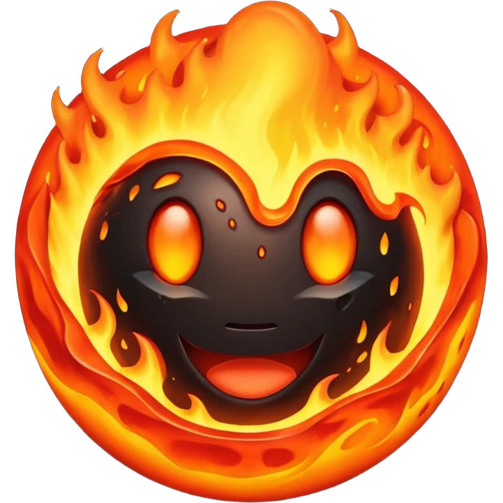 planet, surface covered in lava emoji