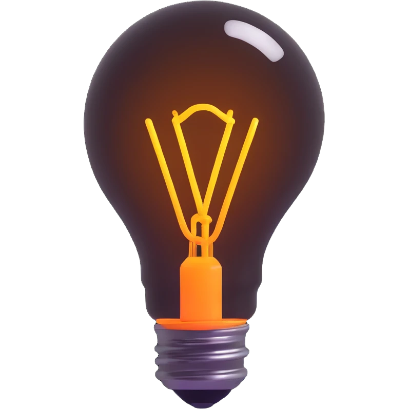 neon lightbulb, glowing blue and pink, soft glossy highlight, modern minimal shape emoji