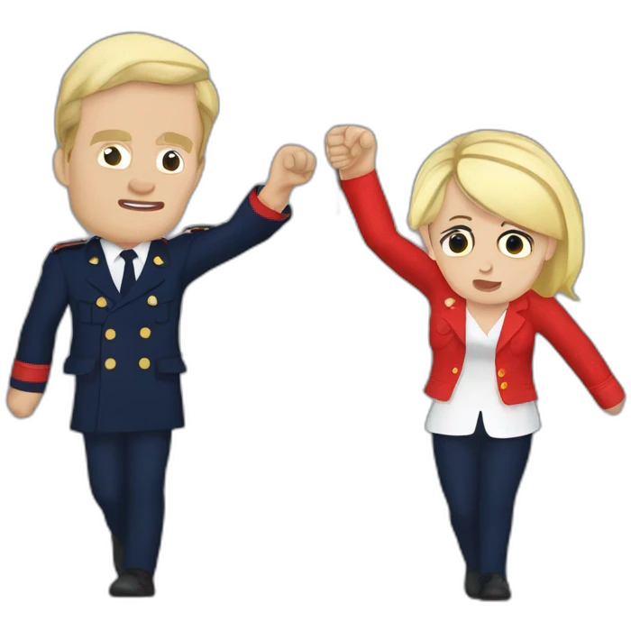 Marine le Pen ans Macron fight emoji