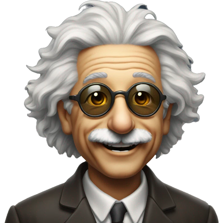 albert einstein dark sun glasses smiling emoji