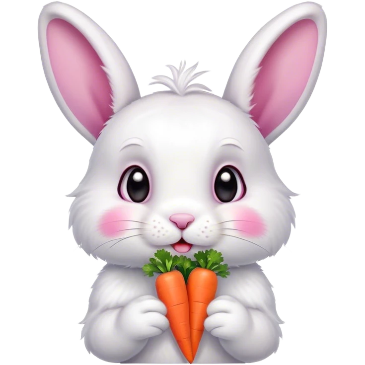 Adorable bunny eating carrots  emoji