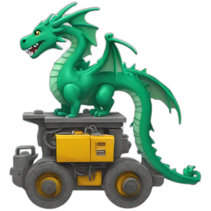 draw a dragon by some engineering machines emoji