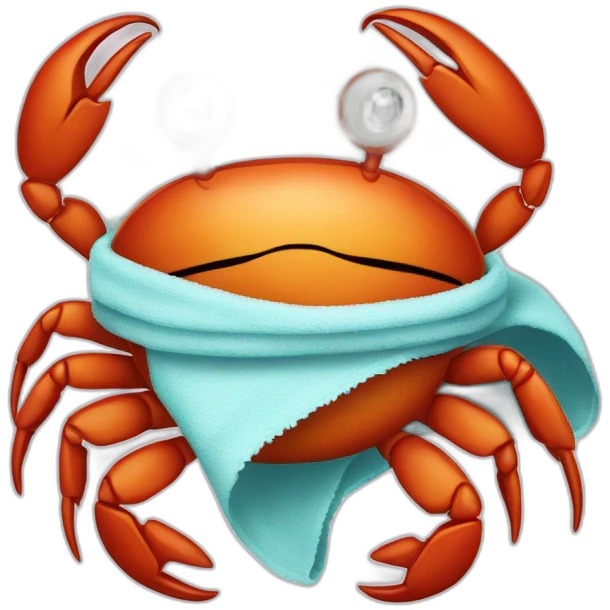 a crab wrapped in a towel emoji
