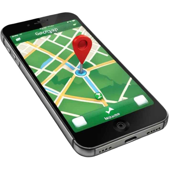 dark green geotag pointing to map on dark green iphone display emoji