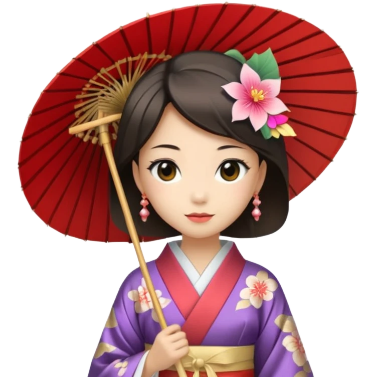 Japanese Princess  with paper umbrella emoji