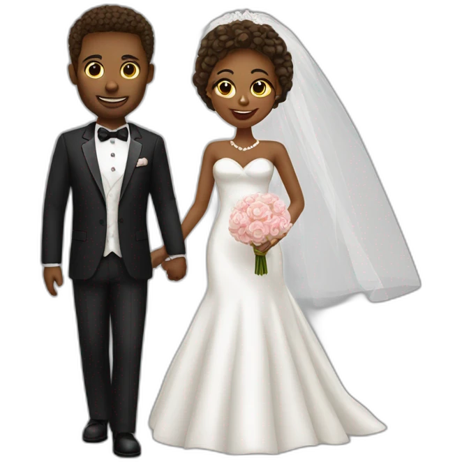 bride and groom in Vegas emoji