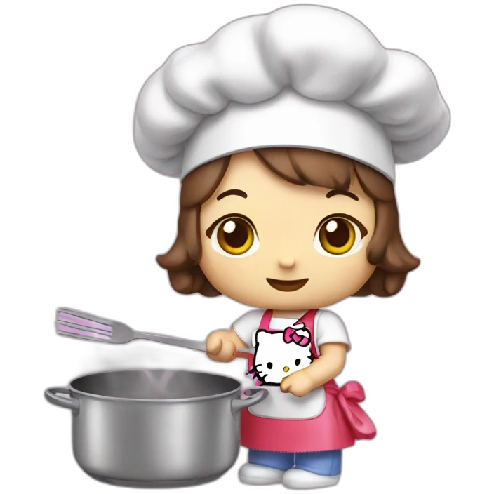Hello kitty cooking emoji