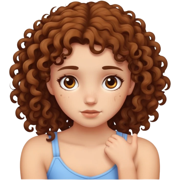 curly brown haired cute girl with scars on her arms emoji