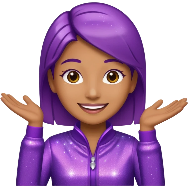 supervisor wearing glitter purple glittery clothes emoji