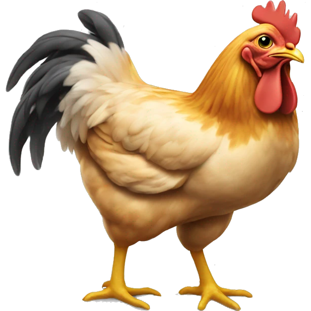 Chicken with its butt out emoji