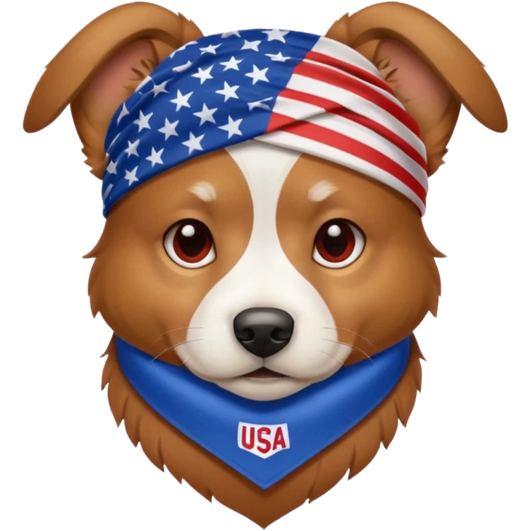 Dog wearing a USA bandana emoji