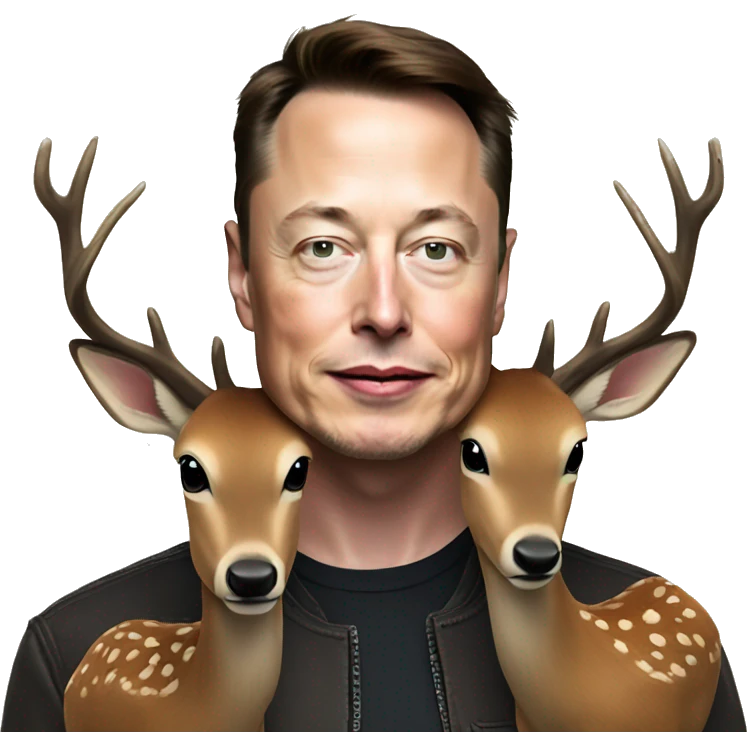 Elon Musk with deer  emoji