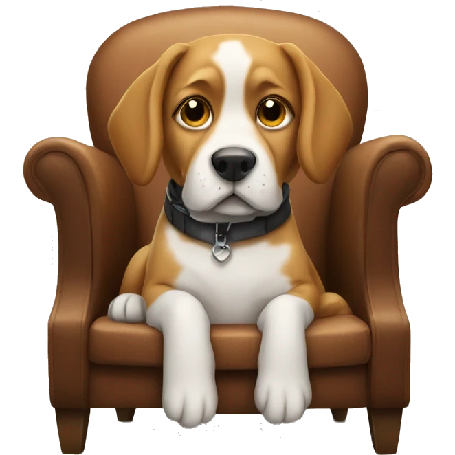 dog sitting in chair emoji