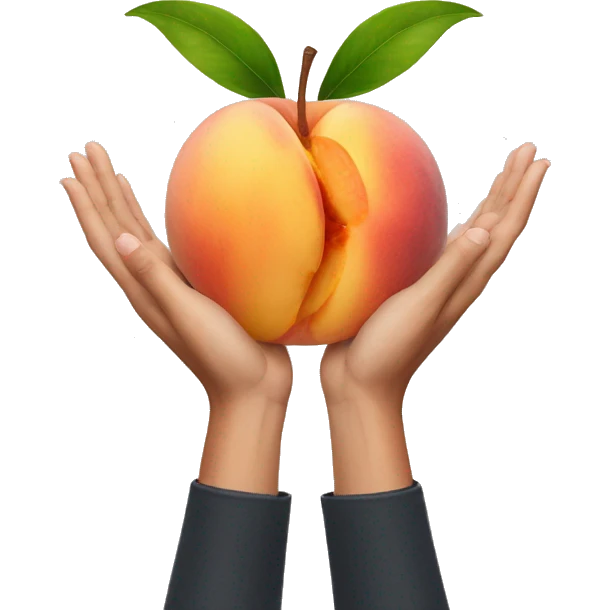 Two hands spreading peach emoji