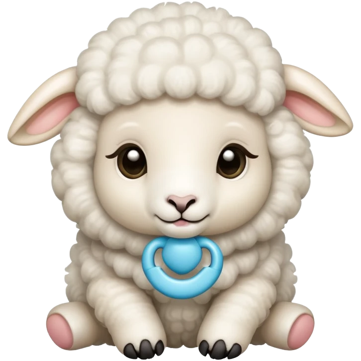 Baby sheep having pacifier  emoji
