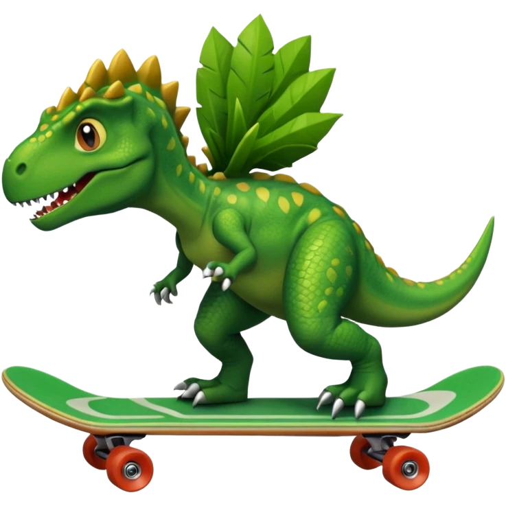 Dinosaur on a skateboard emoji