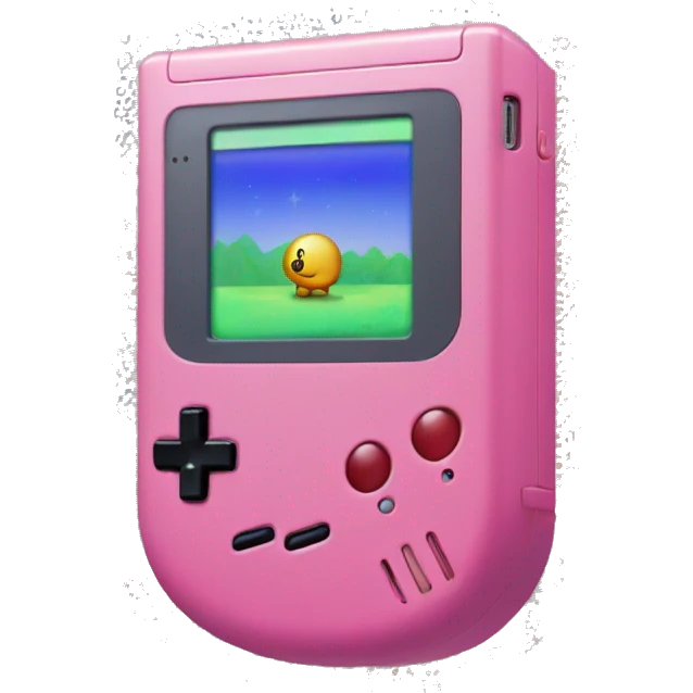 Iridescent Gameboy playing Kirby emoji