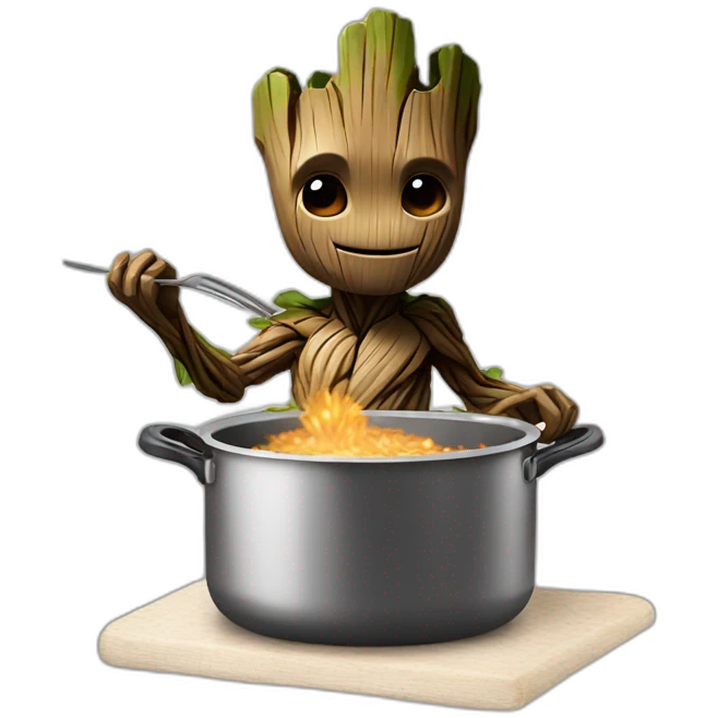 Groot cooking emoji