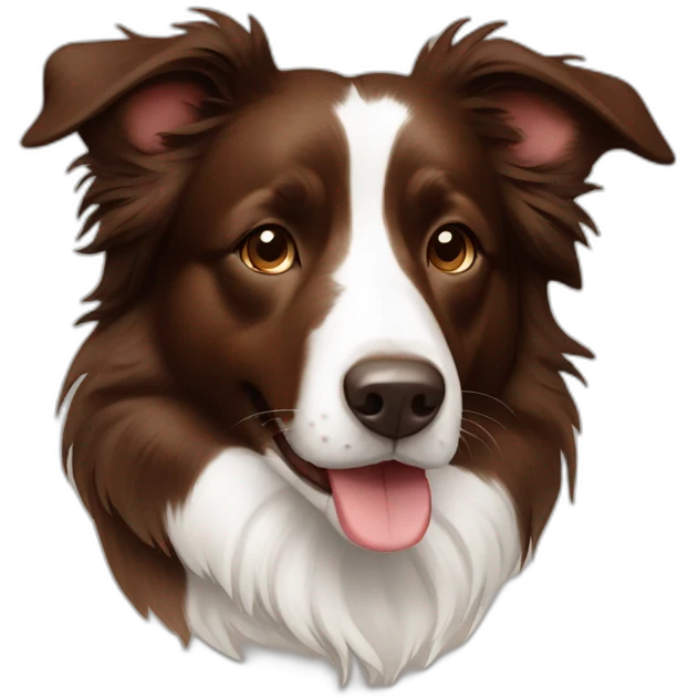 All brown Border collie body emoji