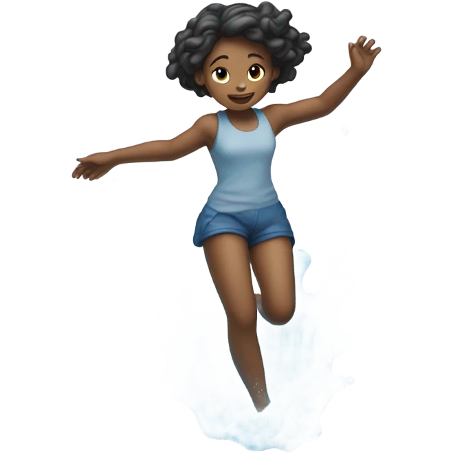 Girl with water legs emoji