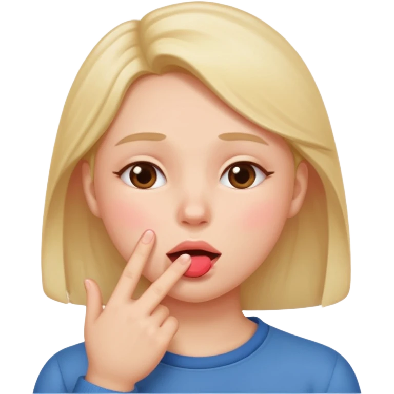 Drooling blush finger on cheeks  emoji