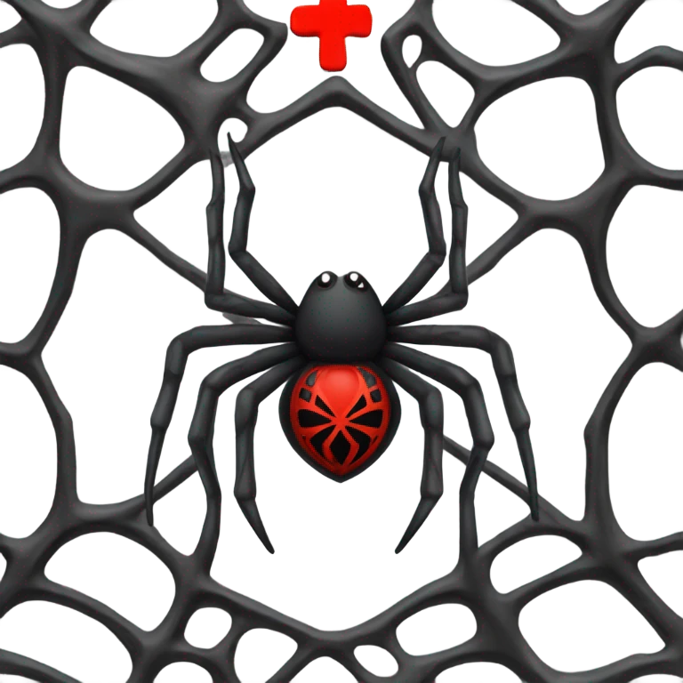 gothic spider with red cross emoji