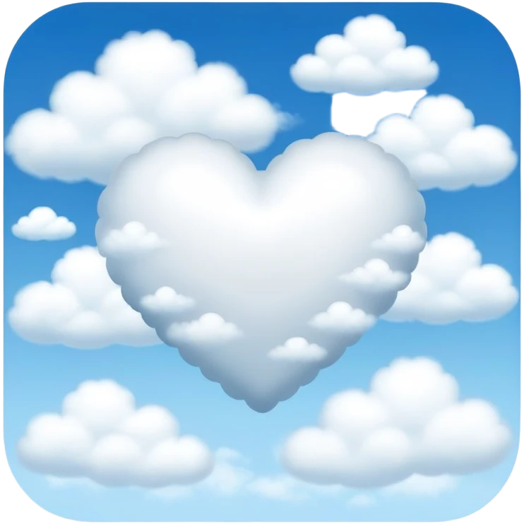 White heart+cluods emoji