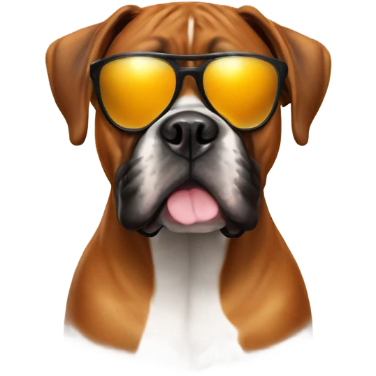 Boxer dog with sun glasses  emoji