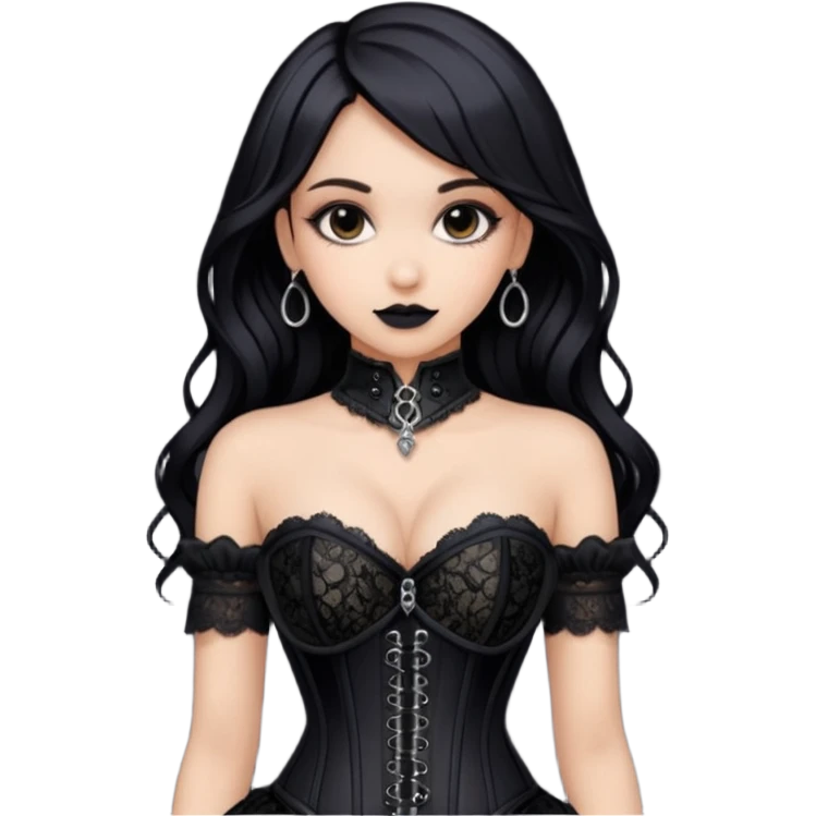 gothic lace corset black sexy lady emoji