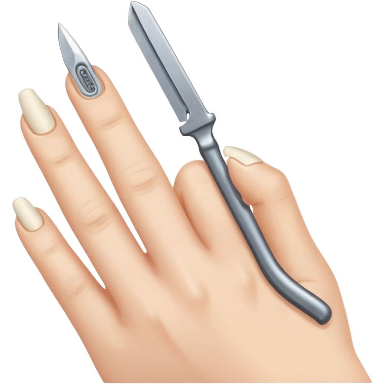 Razor blade lodged under a fingernail. emoji