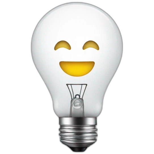 lightbulb with a happy face  emoji
